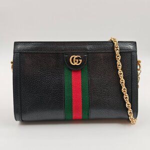 Gucci Black Ophidia Chain leather handbag in very good condition